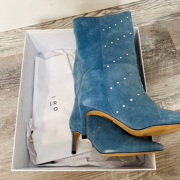 IRO PARIS Milow Studded Suede Slouch Boots - Picture 7 of 10